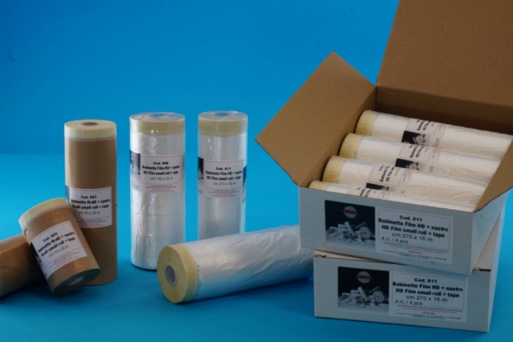 Folded masking paper rolls with tape | Prodyver